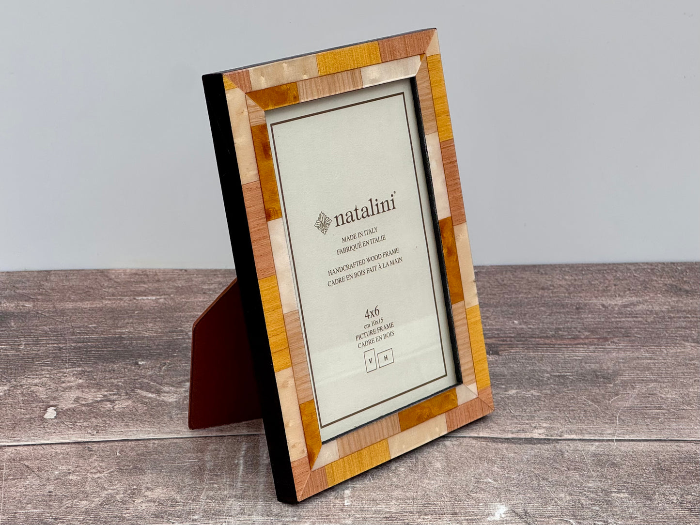 Natalini Yellow and Cream Marquetry Photo Frame 4 x 6