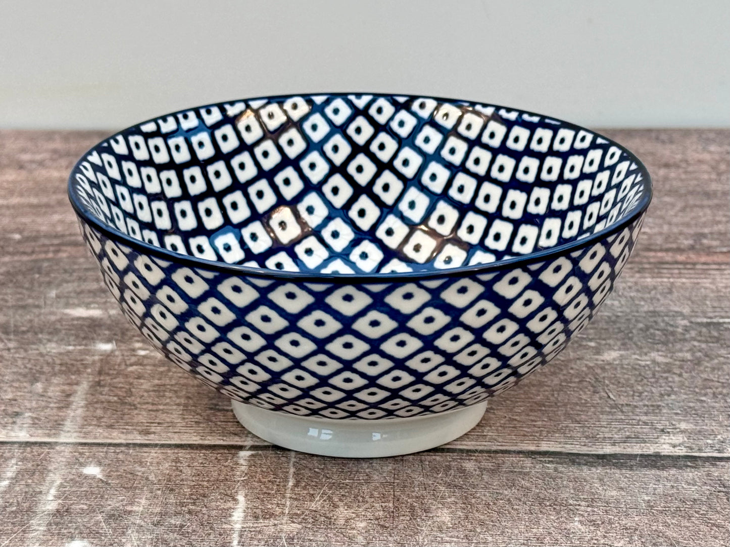 Blue and White Patterned Bowl, 12cm
