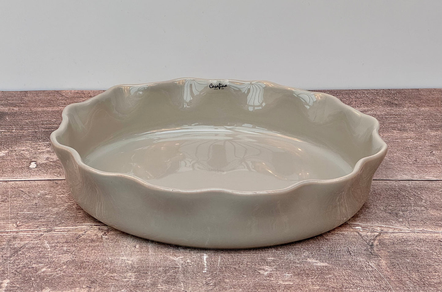 Grey Wavy Edge Baking / Pie Dish, 27cm