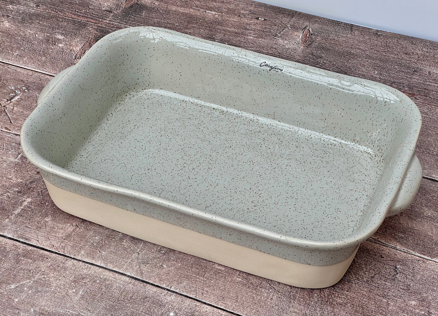 Grey and Cream Rectangular Baking Dish, 35cm