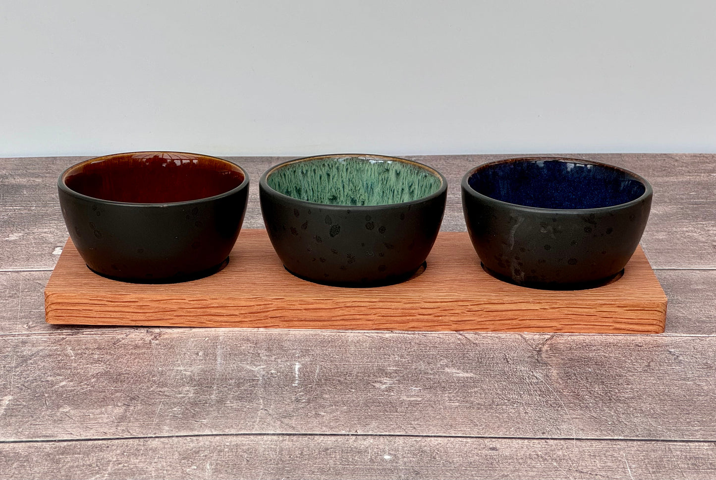 Set of 3 Small Bitz Tapas Bowl on Wooden Base, 10cm