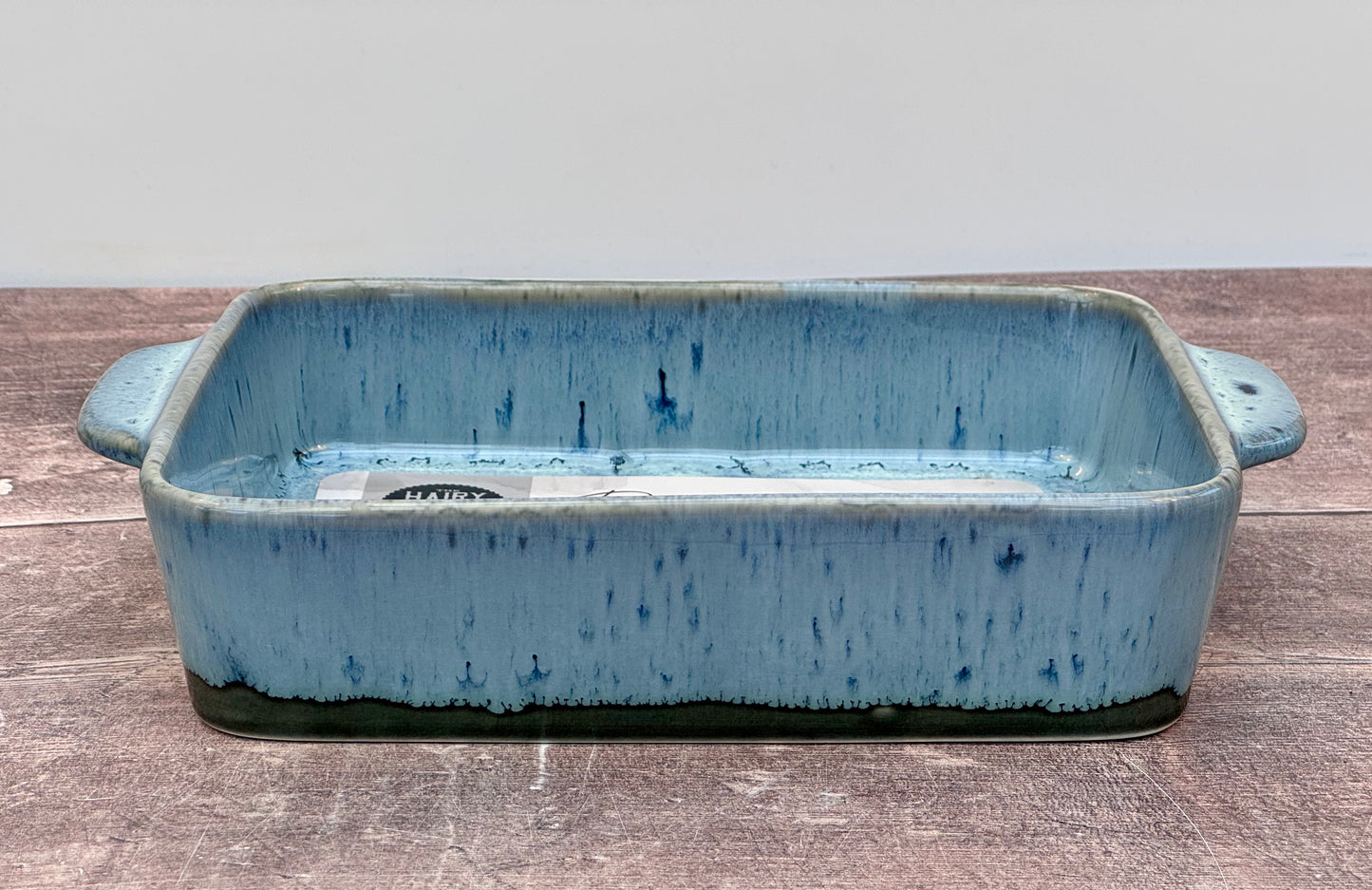 Hairy Bikers Medium Blue Rectangular Baking Dish with Mottled Bottom, 27cm