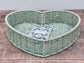 Turquoise Heart Shaped Basket, 28cm