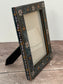 Hand Painted Photo Frame 5’ x 7’ - Black and Pink Flower Design