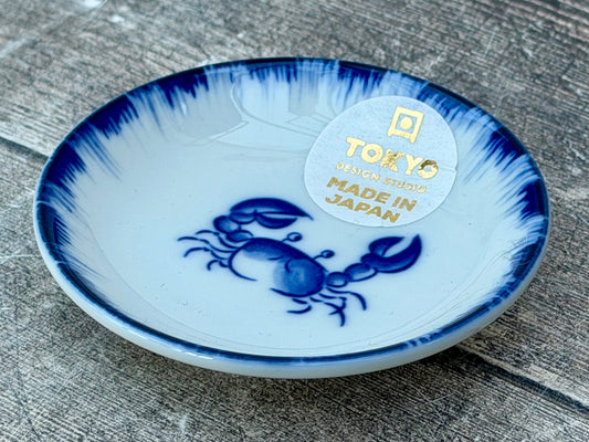 Tokyo Design Studio Blue and White Crab Patterned Dipping Bowl, 9cm