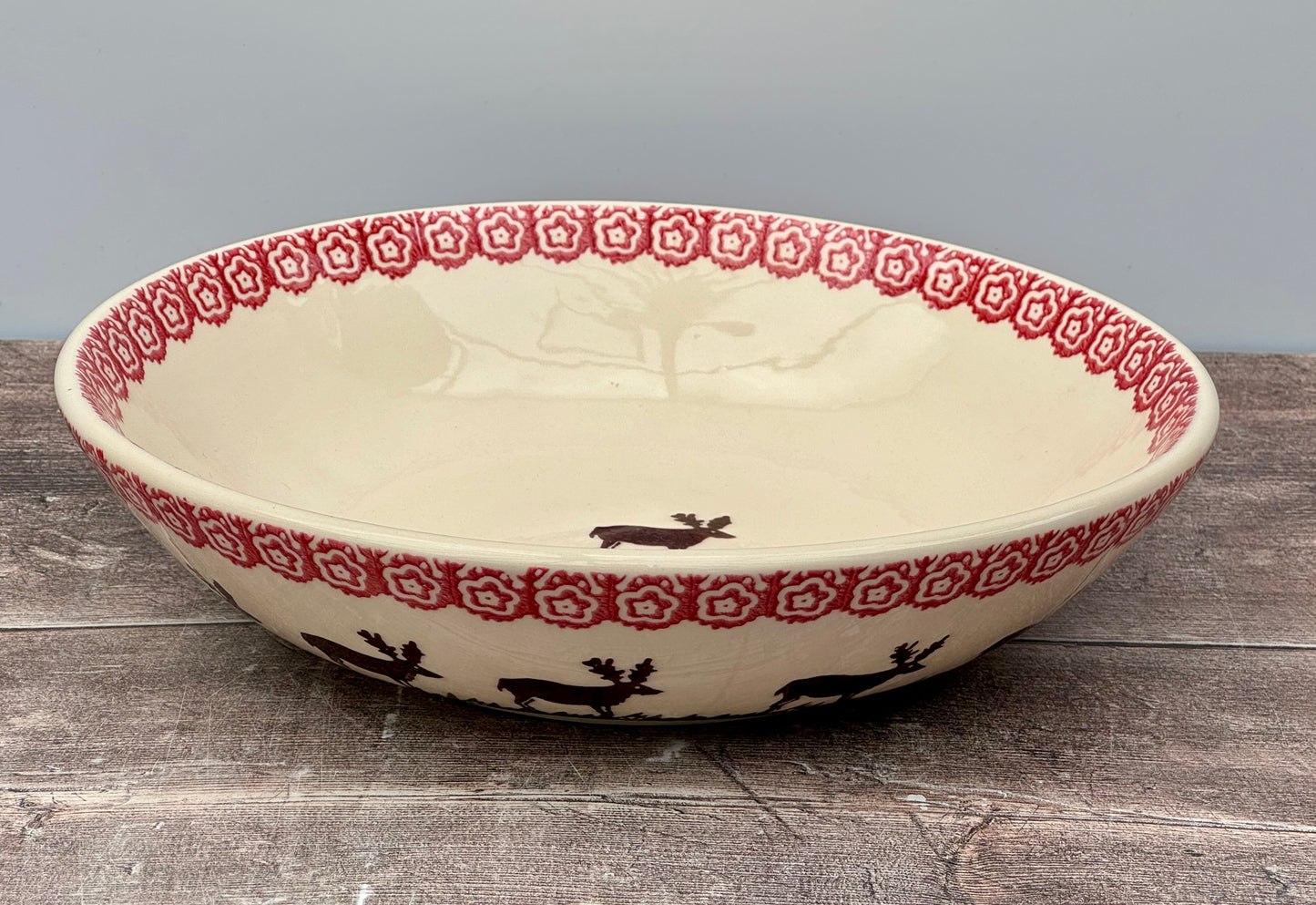 Reindeer Patterned Serving Bowl, 28cm