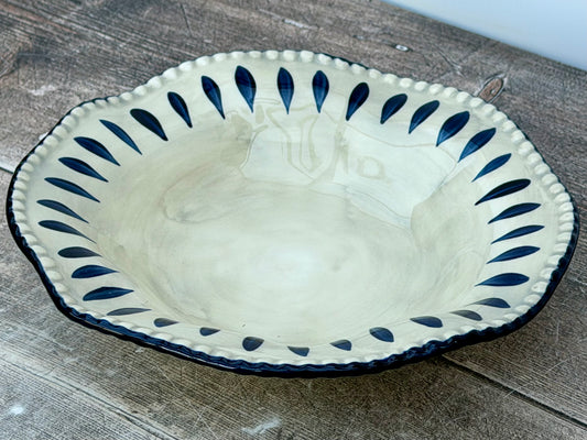 Blue Patterned Bowl, 22cm