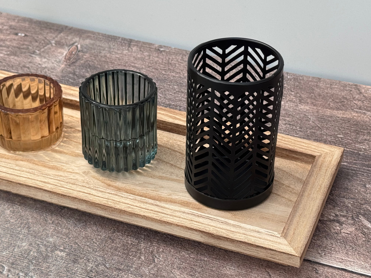 Tray with 5 Tea Light Candle Holders