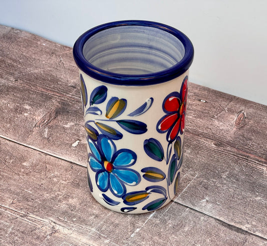 Flower Patterned Utensil Jar, 17.5cm