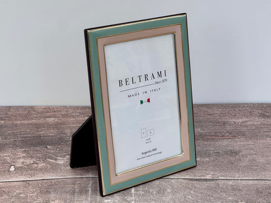 Beltrami Green and Pink Border Photo Frame 4 x 6