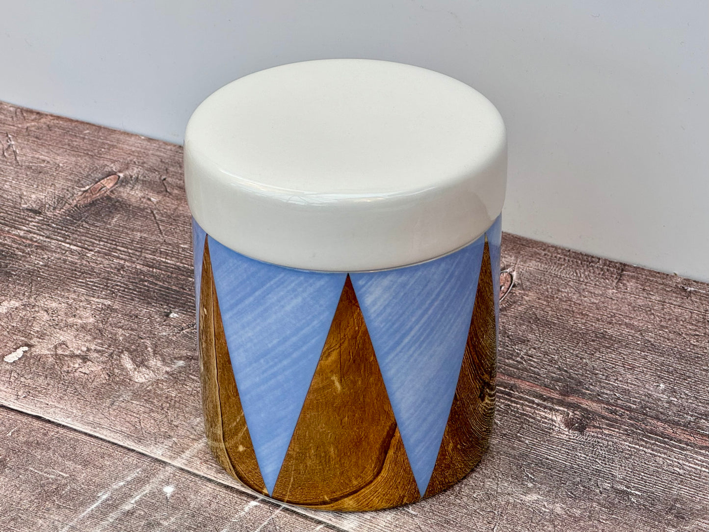 Blue and Gold Patterned Storage Container, 13cm