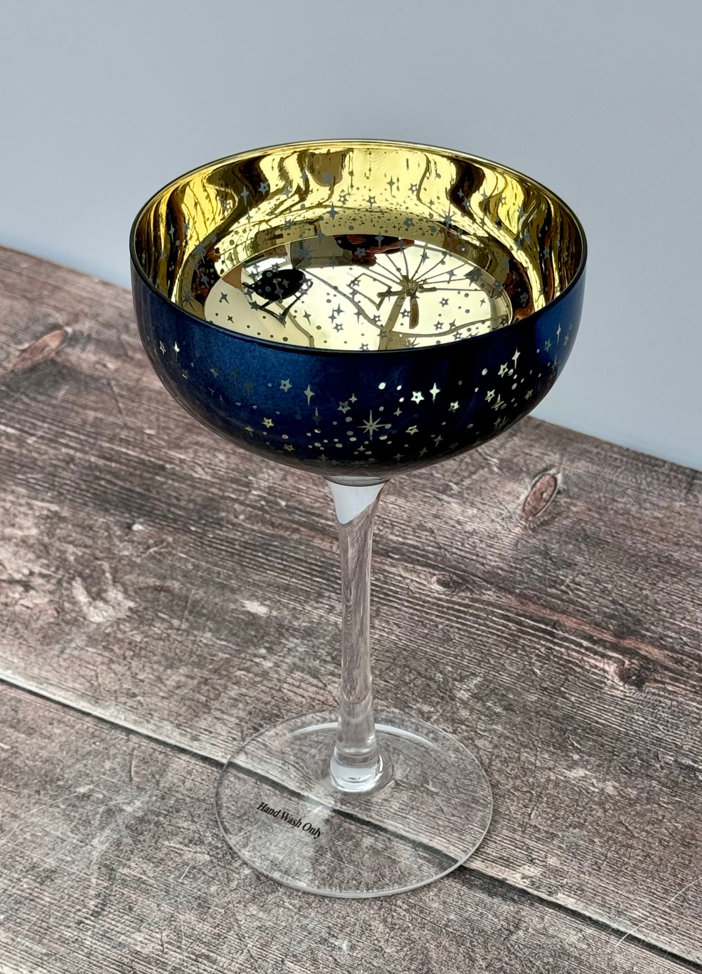 2 Galaxy Champagne/Cocktail Saucer Glasses