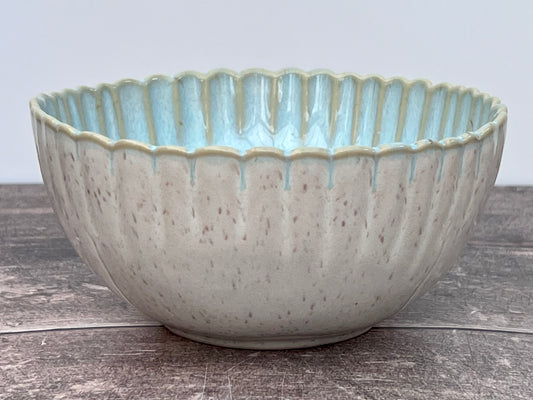 Sea Blue Shell Scallop Design Bowl, 15.5cm