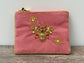 Small Pink Bee Beaded Purse