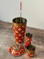 Hand painted Cocktail Shaker Set - Red