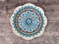 Light Blue Patterned Flower Shaped Plate, 24cm