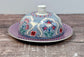 Blue Patterned Round Butter Dish, 17cm