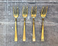 Set of 4 Gold Tone Stainless Steel Pastry/Dessert Forks