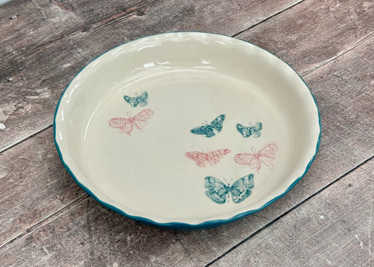 Butterfly Patterned Baking / Pie Dish, 25cm