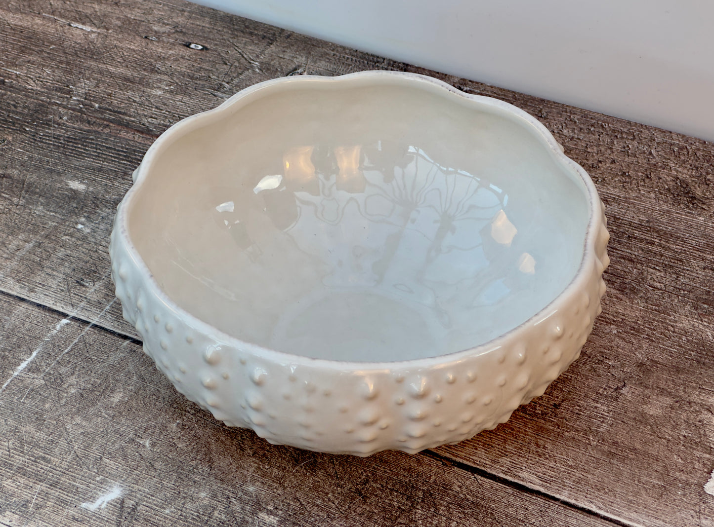 White Dimple Spot Bowl, 17.5cm