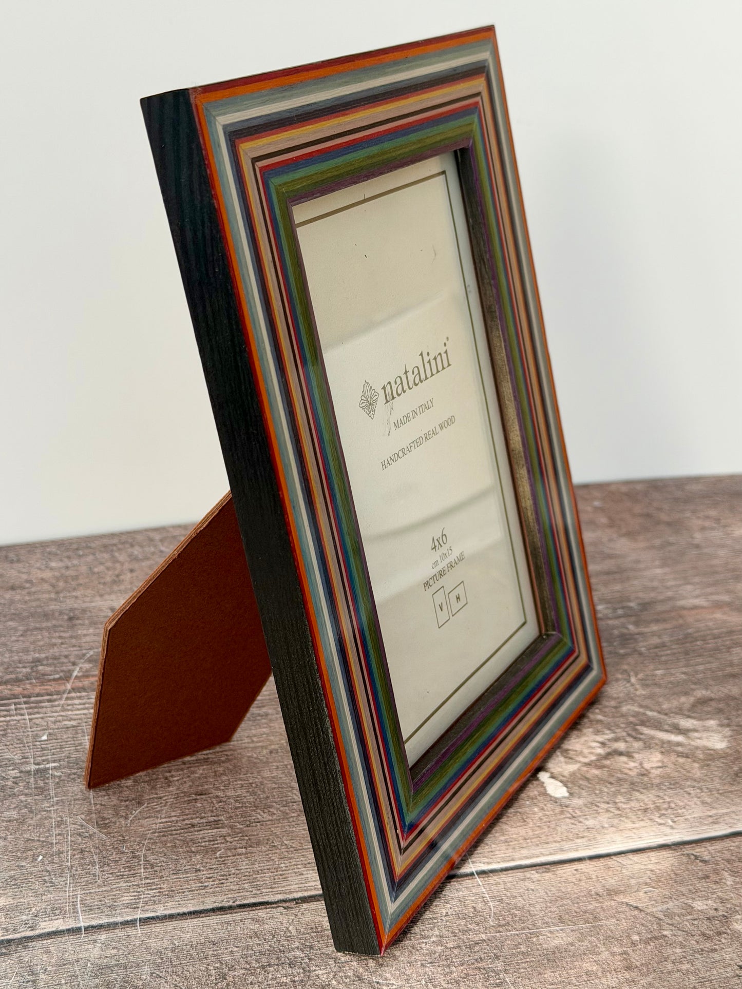 Natalini Multi-Coloured Striped Border Photo Frame 4 x 6