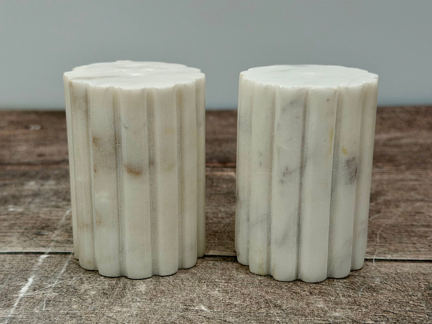 White Marble Salt and Pepper Shakers