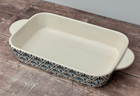 Blue Patterned Pour La Maison Rectangular Baking Dish, 35cm