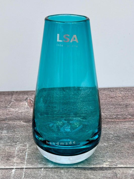 LSA Turquoise Vase, 14cm