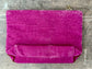 Pink Velvet Beaded Lobster Design Pouch