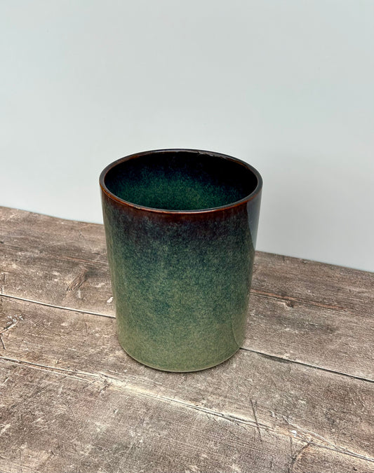 Green Mottled Utensil Jar, 18.5cm