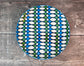 Blue, Green and White Patterned Plate, 18.5cm