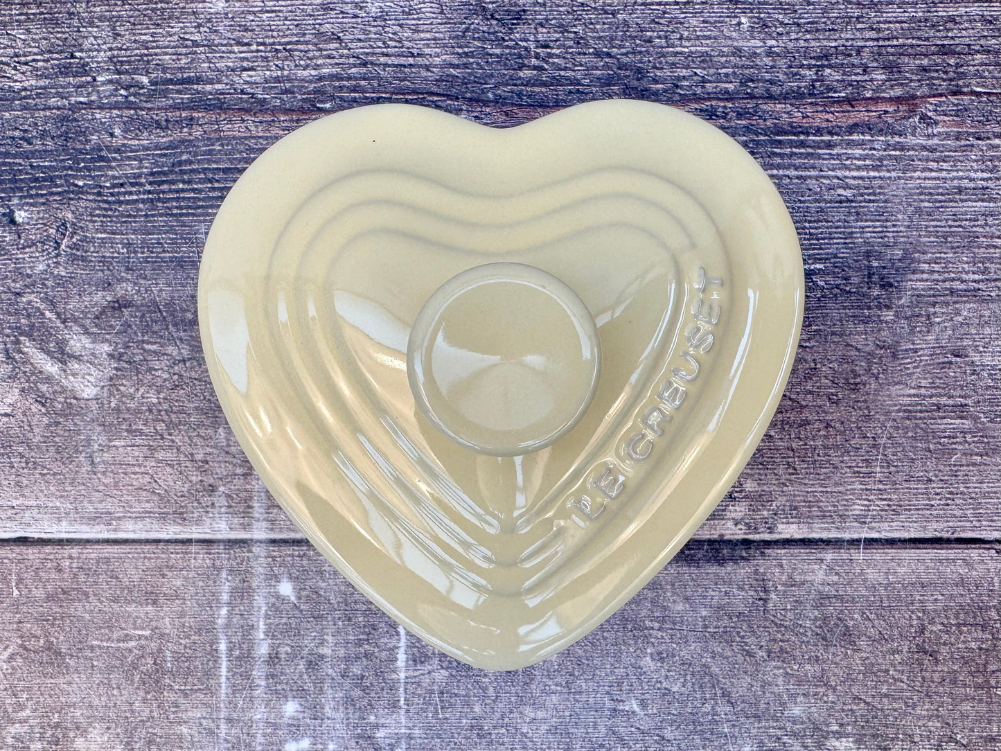 Le Creuset Pale Yellow Heart Ramekin, 12cm