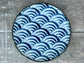 Blue and White Half Moon Patterned Japanese Plate, 16.5cm