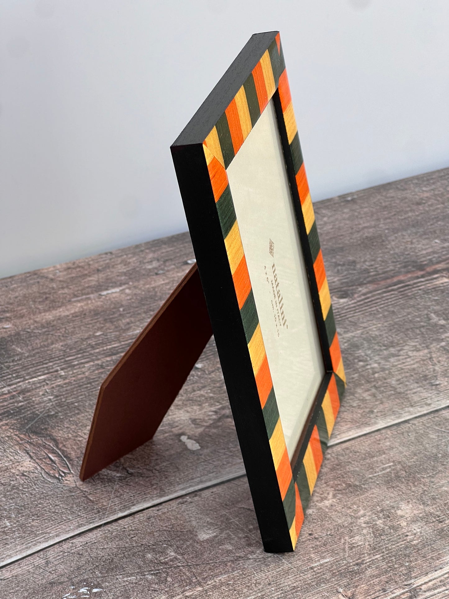 Natalini Green, Orange and Yellow Striped Photo Frame 4 x 6