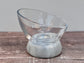 Glass Serving Bowl with Marble Base