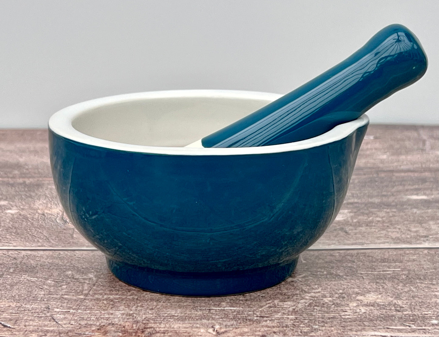 Teal Pestle and Mortar