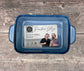 Hairy Bikers Small Blue Rectangular Baking Dish with Blue Rim, 20.6cm