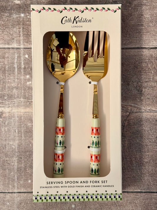 Cath Kidston Gold Tone Salad Serving Spoons