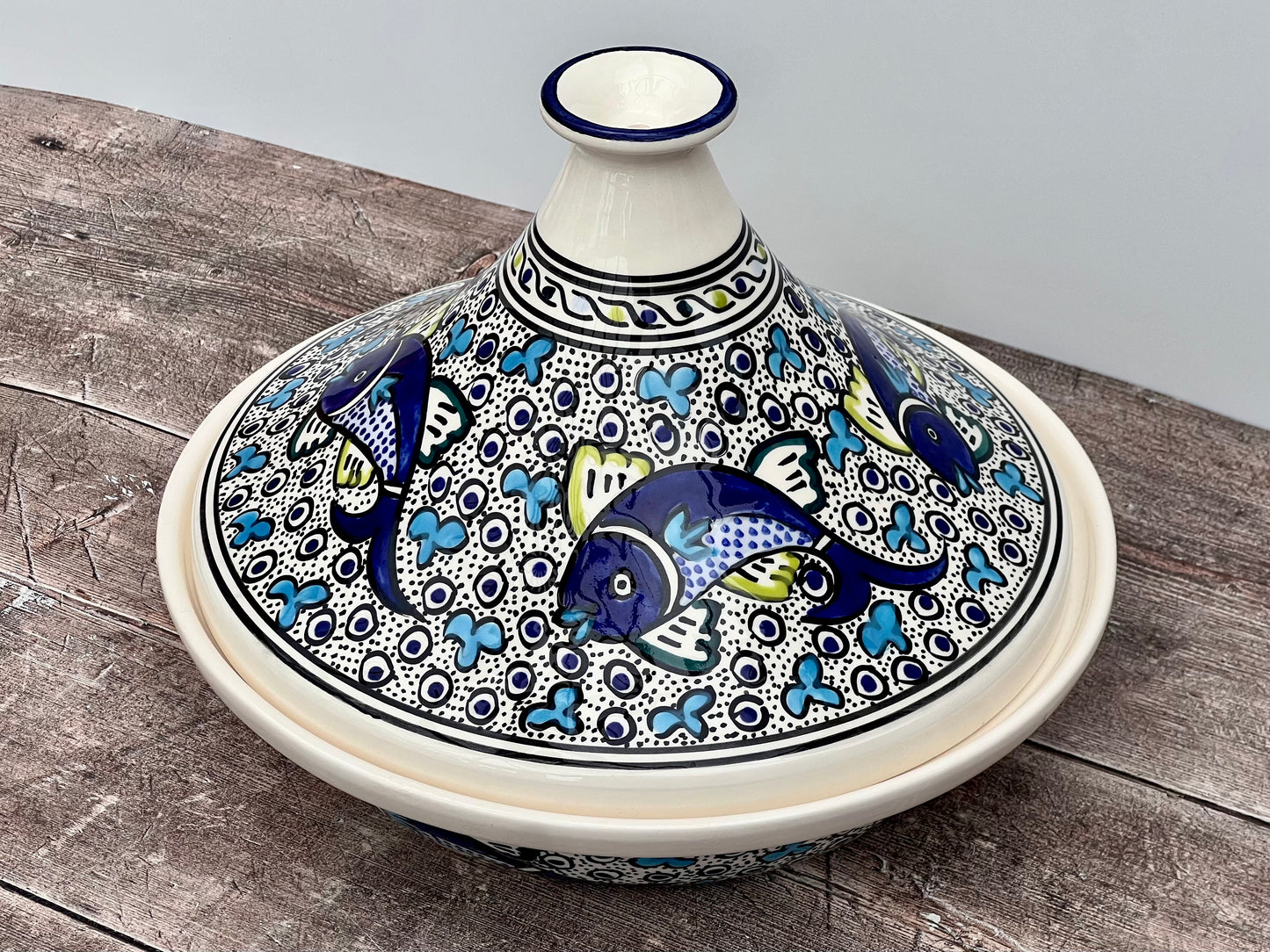 Fish Patterned Tagine, 31.5cm