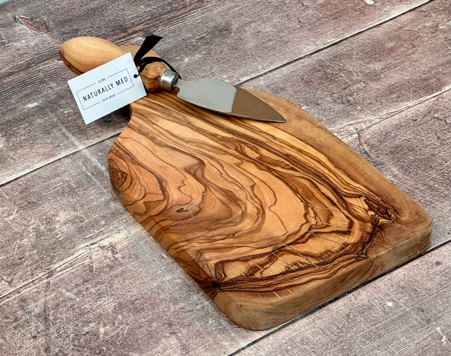 Olive Wood Cheese Board and Knife