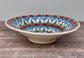 Red Patterned Bowl with Flat Rim, 27cm