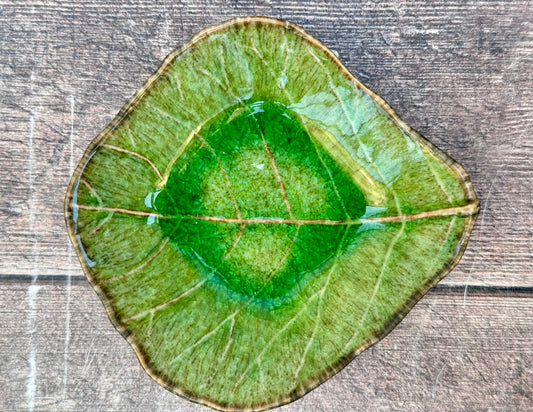 Green Leaf Design Dipping Bowl, 10.5cm