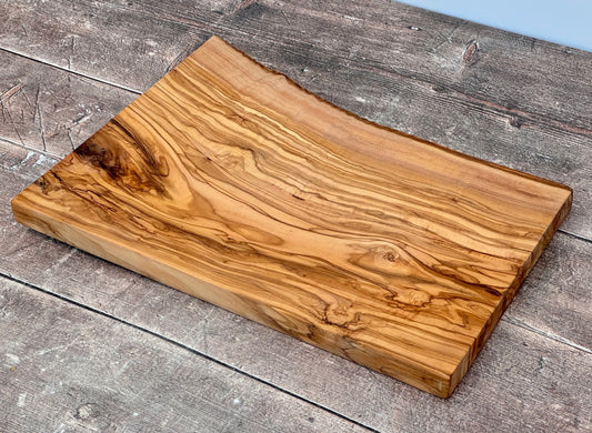 Olive Wood Rustic Edge Serving/Cheese/Chopping Board, Grain 1