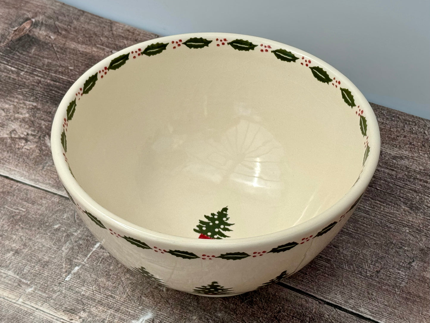 Christmas Tree Patterned Deep Serving Bowl, 21.5cm