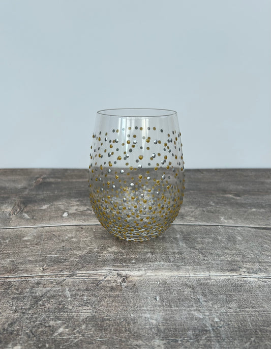 Sunny by Sue Gold and Silver Dot Tumbler