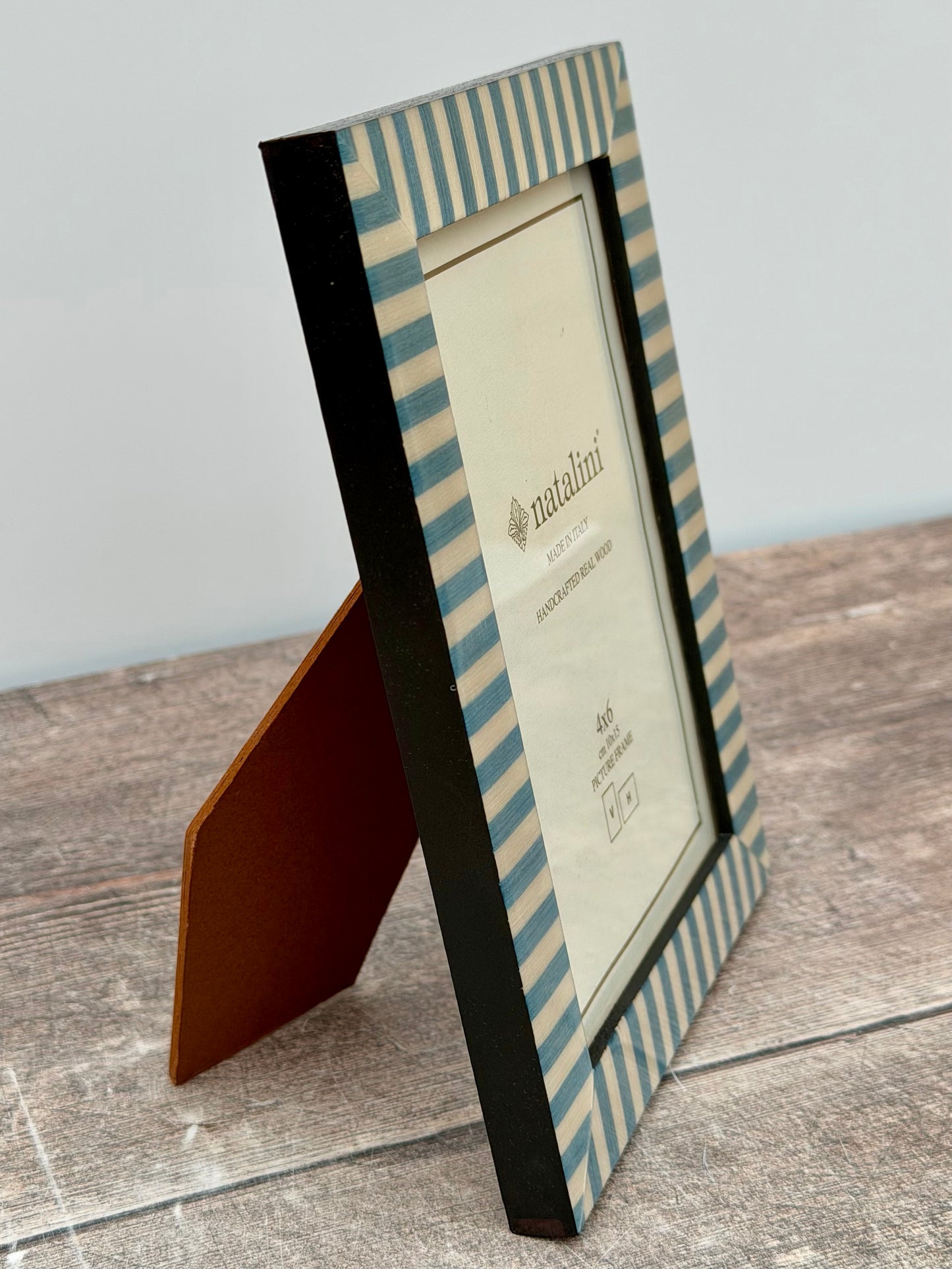 Natalini Light Blue and White Striped Photo Frame 4 x 6