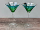 2 Peacock Cocktail Glasses