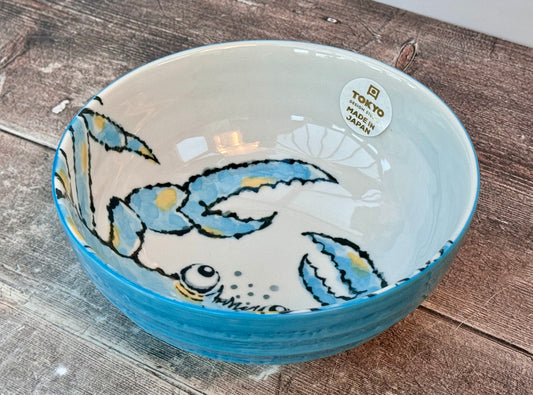 Tokyo Design Studio Blue Crab Patterned Serving Bowl, 18.5cm