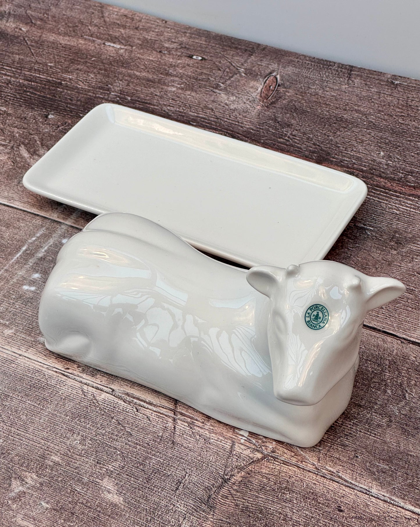 White Cow Shaped Butter Dish