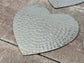 Set of 4 Silver Tone Heart Hammered Coasters